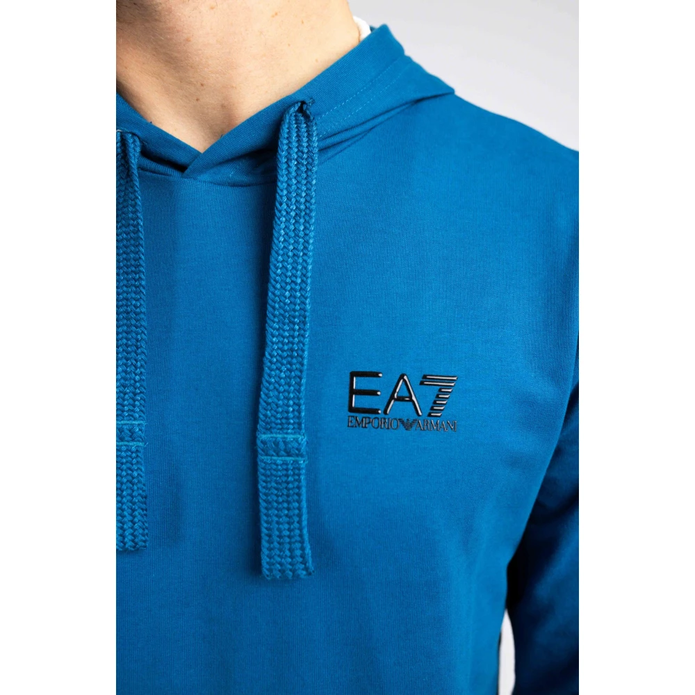 Emporio Armani Blauwe Core Identity Hoodie voor Heren Blue Heren