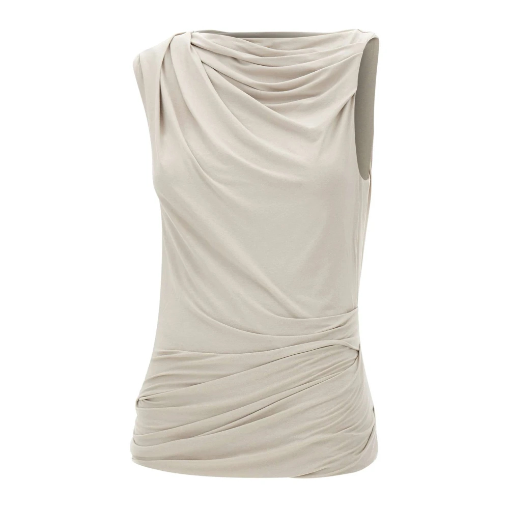 Entire Studios Women's Gray Sleeveless Tops, M, Drape Tank