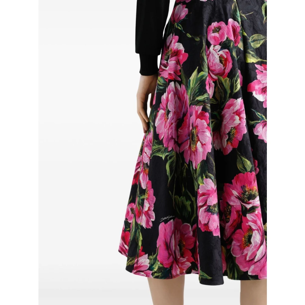 Dolce & Gabbana Rozenprint Midi Rok Multicolor Dames