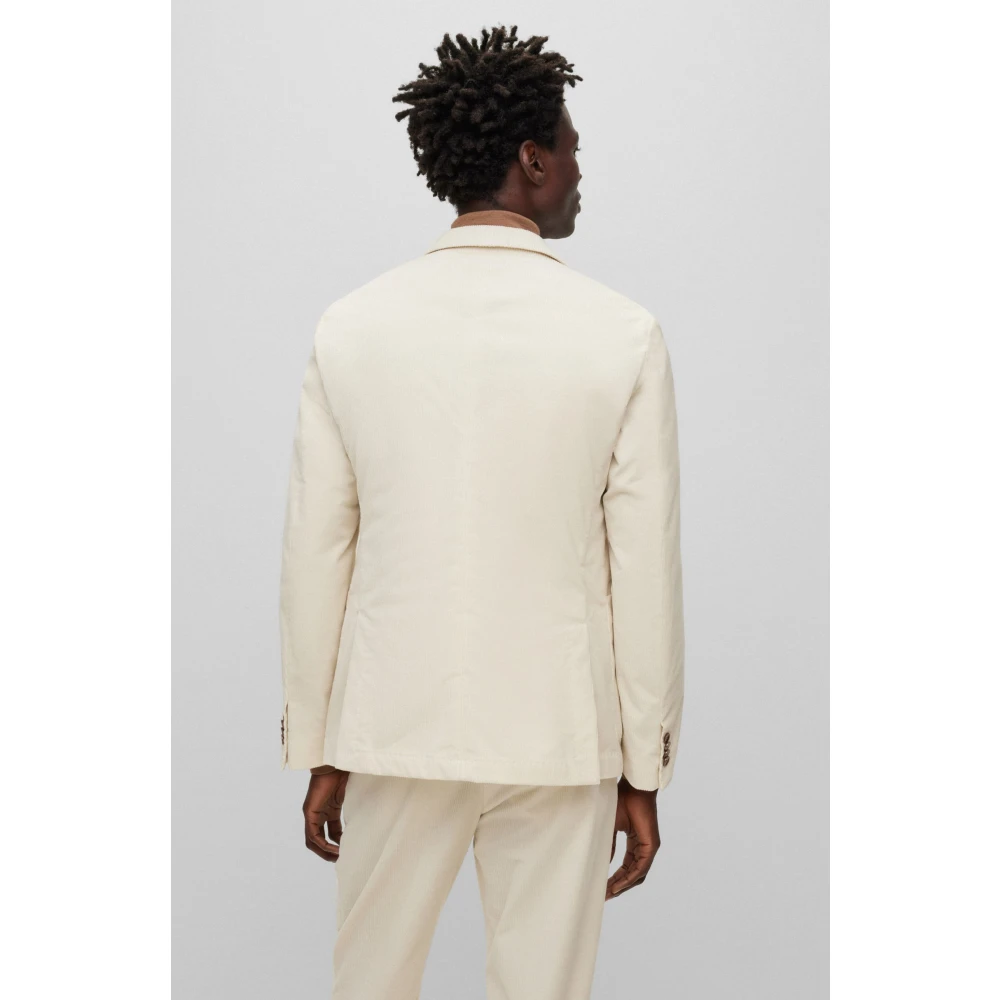 Hugo Boss Slim Fit Boss Jas met Micro Patroon en Merk Logo Speld White Heren
