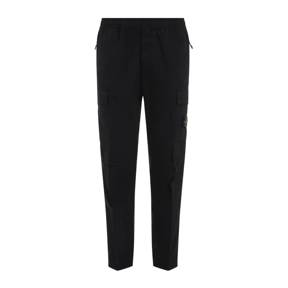 Stone Island Zwarte Cargo Jogger Broek Black Heren