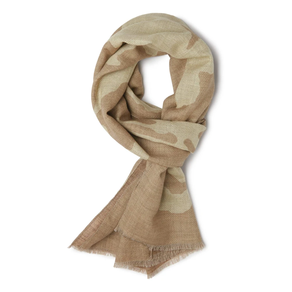 Boggi Milano wollen sjaal met geprint bloemenpatroon Brown Heren