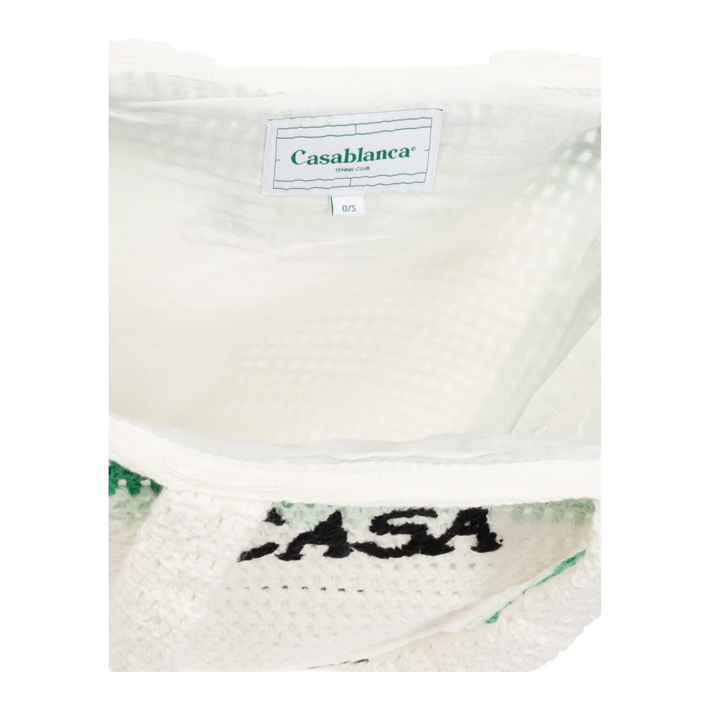 Casablanca Shopper tas met logo White Unisex