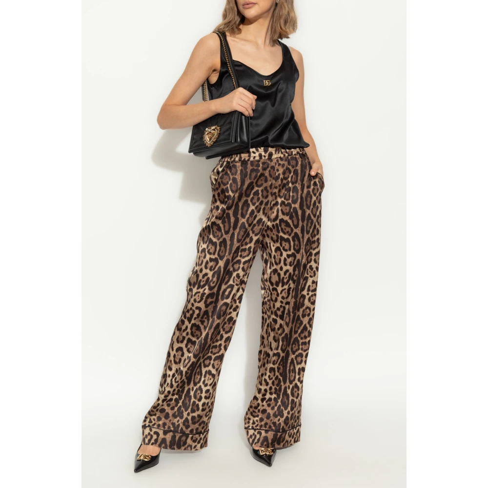 Dolce & Gabbana Mouwloze zijden top Black Dames