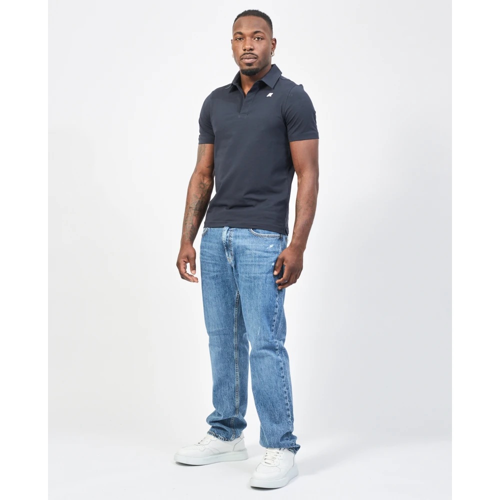 K-way Blauw poloshirt met korte mouwen Blue Heren