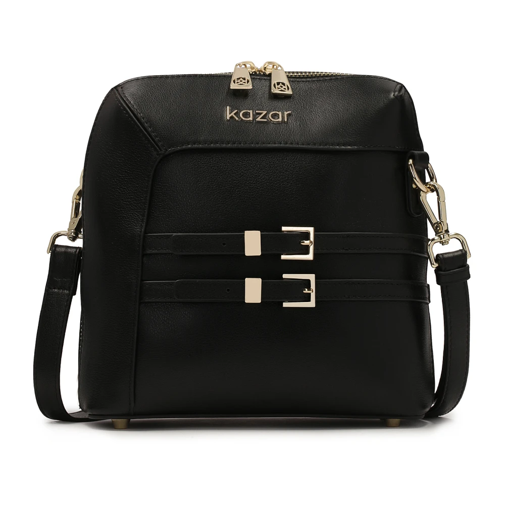 Kazar Kleine zwarte handtas met bipolaire rits Black Dames