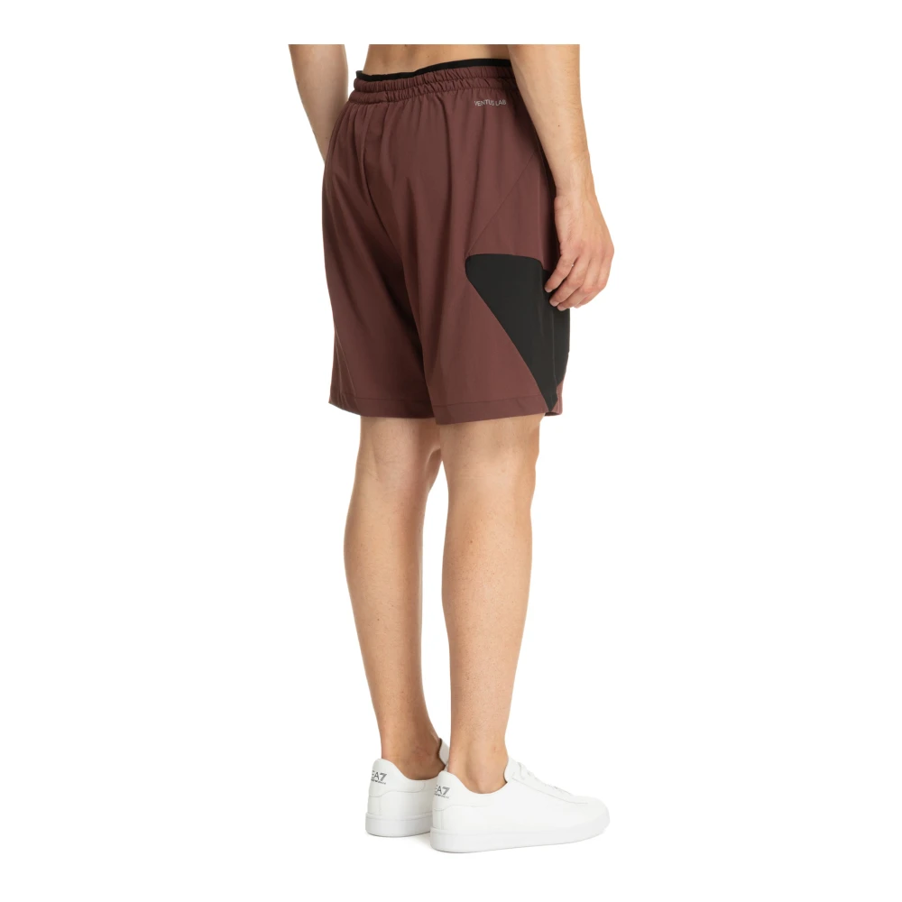 Emporio Armani EA7 Trekkoord Mid Taille Track Shorts Brown Heren