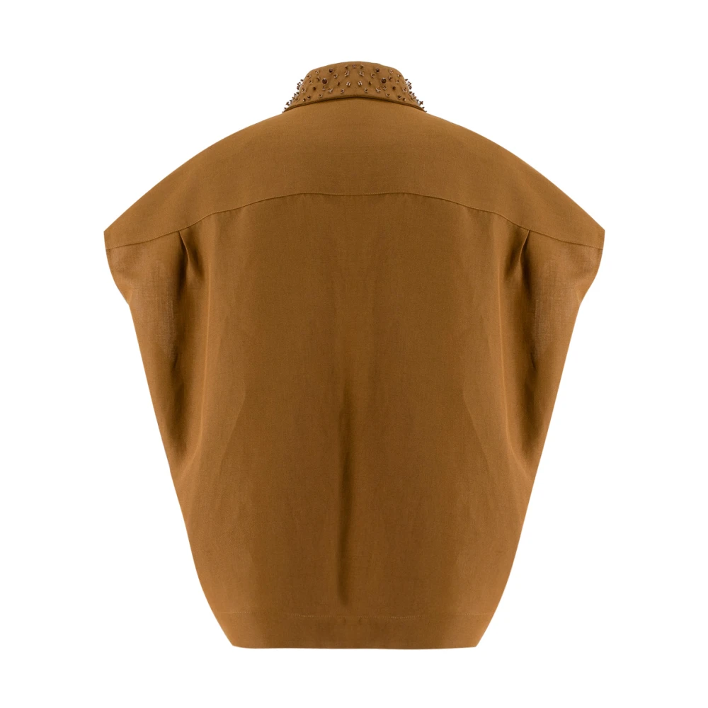 Fabiana Filippi Sleeveless Tops Brown Dames