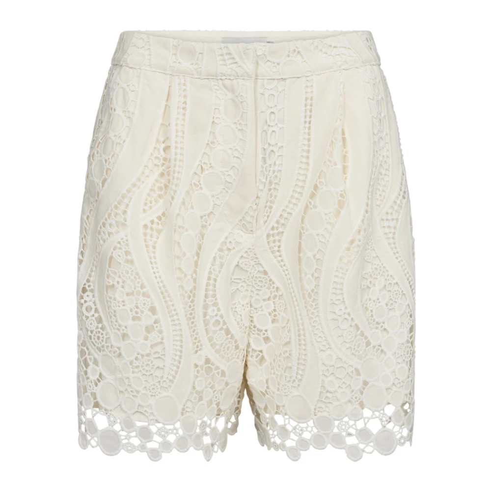 Copenhagen Muse Elegante Kant Hoge Taille Shorts Gray Dames