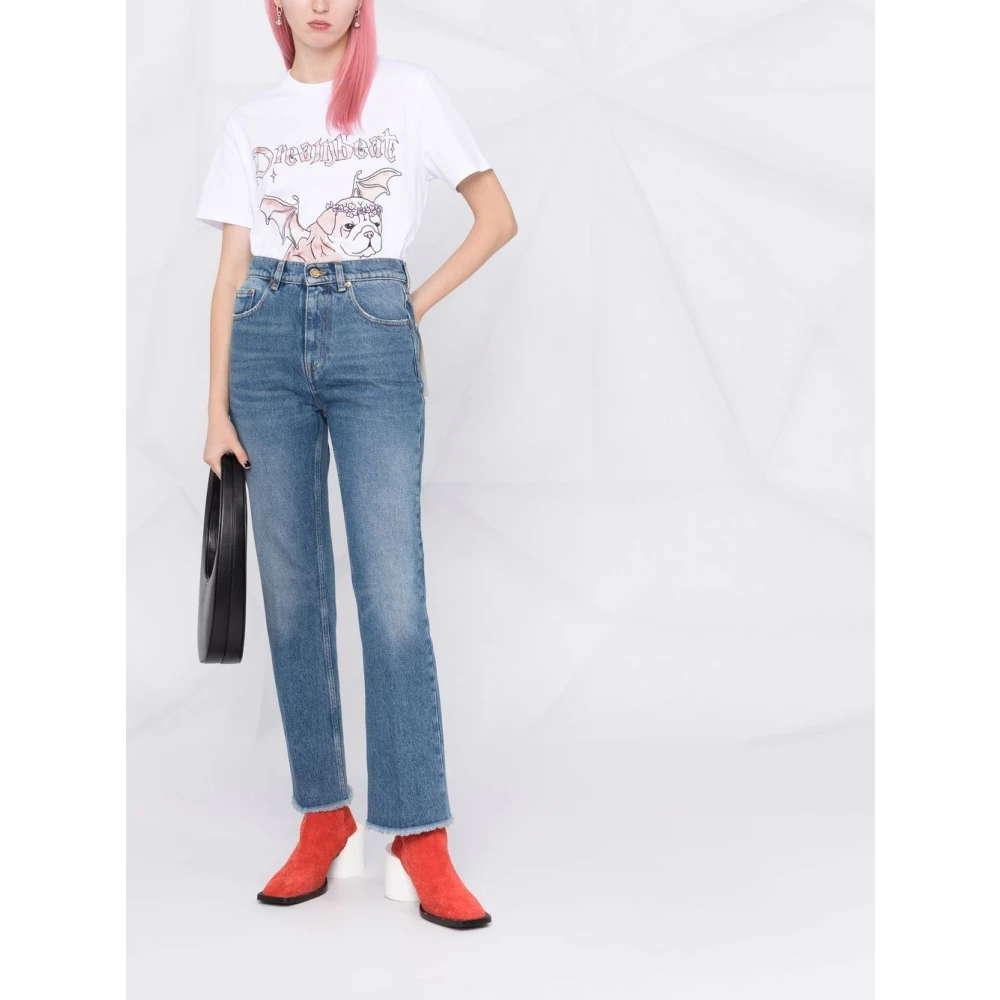Golden Goose High-Waisted Boot-Cut Jeans Blue Dames