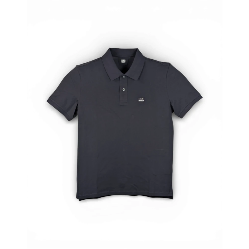 C.p. Company Men's Blue Stretch Piquet Short Sleeve Polo