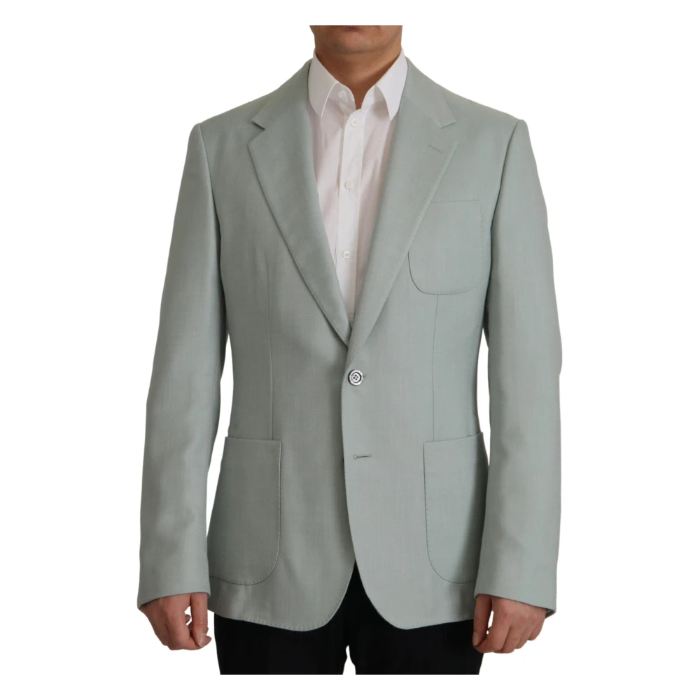 Dolce & Gabbana Ljusgrön Cashmere Sidenblazer Green, Herr