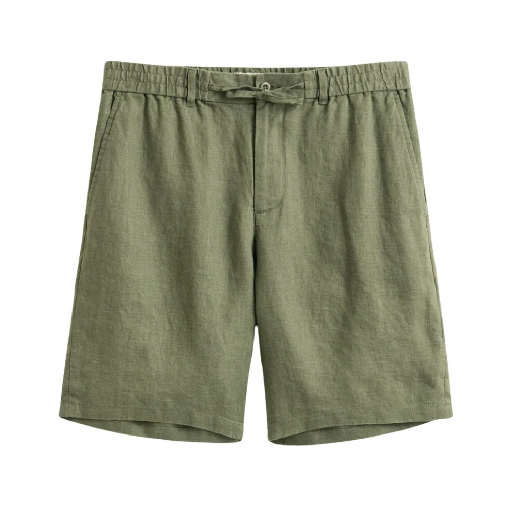 Gant Herr Grön Shorts L, Linne, Relaxed Linneshorts