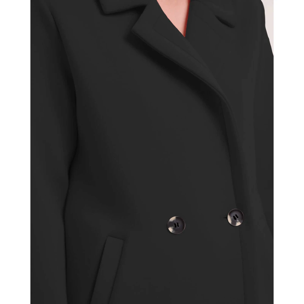 Rino&Pelle Double Breasted Coat in Danja-stijl Black Dames