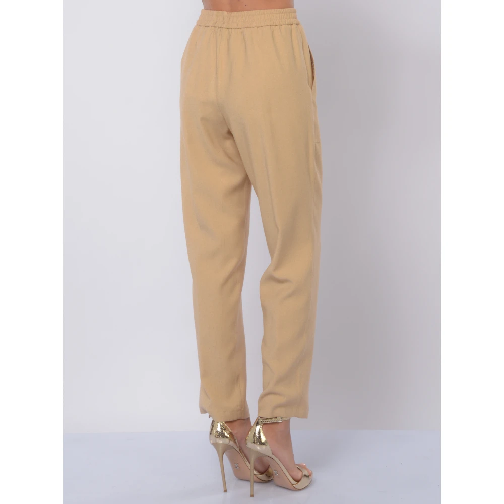 Kaos Viscose Elastische Broek Beige Dames