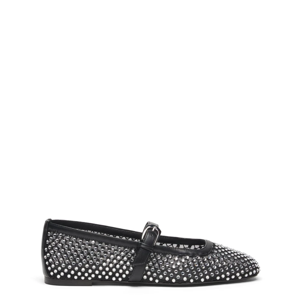 Stuart Weitzman Black Ballerina Shoes, Female, 8 Uk, Bareitall Shine Mary Jane