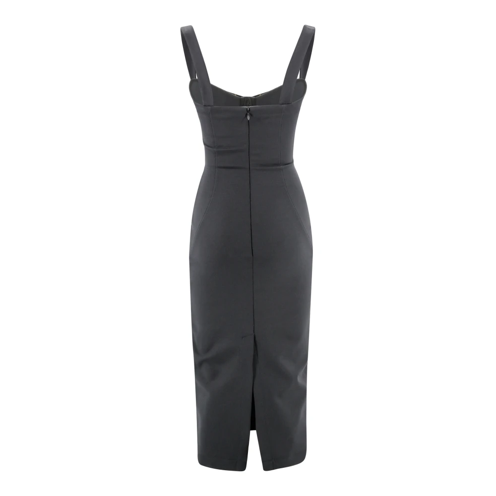Versace Jeans Couture Zwarte Jurk met Sweetheart Halslijn en Gesp Detail Black Dames