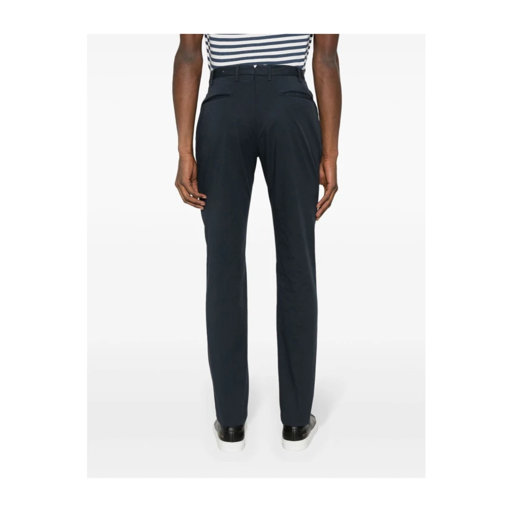 Incotex Slim-Fit Stretch Katoenen Broek in Donkerblauw Blue Heren