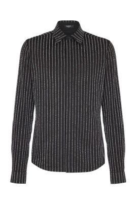 Cotton Shirt with Crystal Stripes