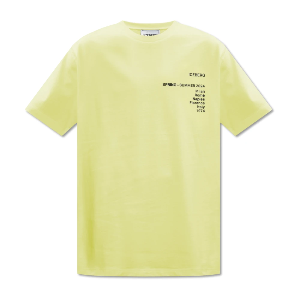 Iceberg T-shirt met logo Yellow Heren
