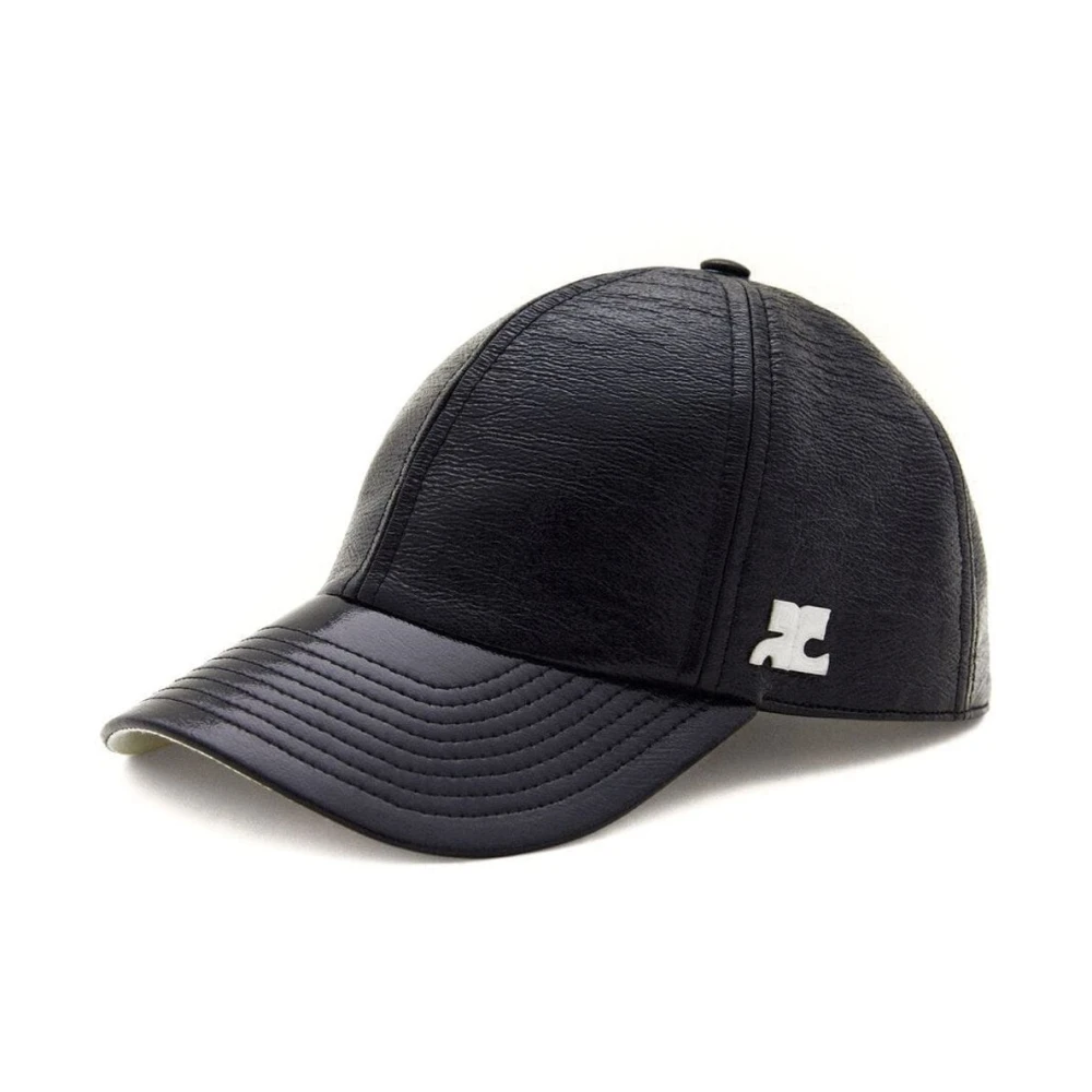 Courrèges Zwarte Logo Patch Cap Black Heren