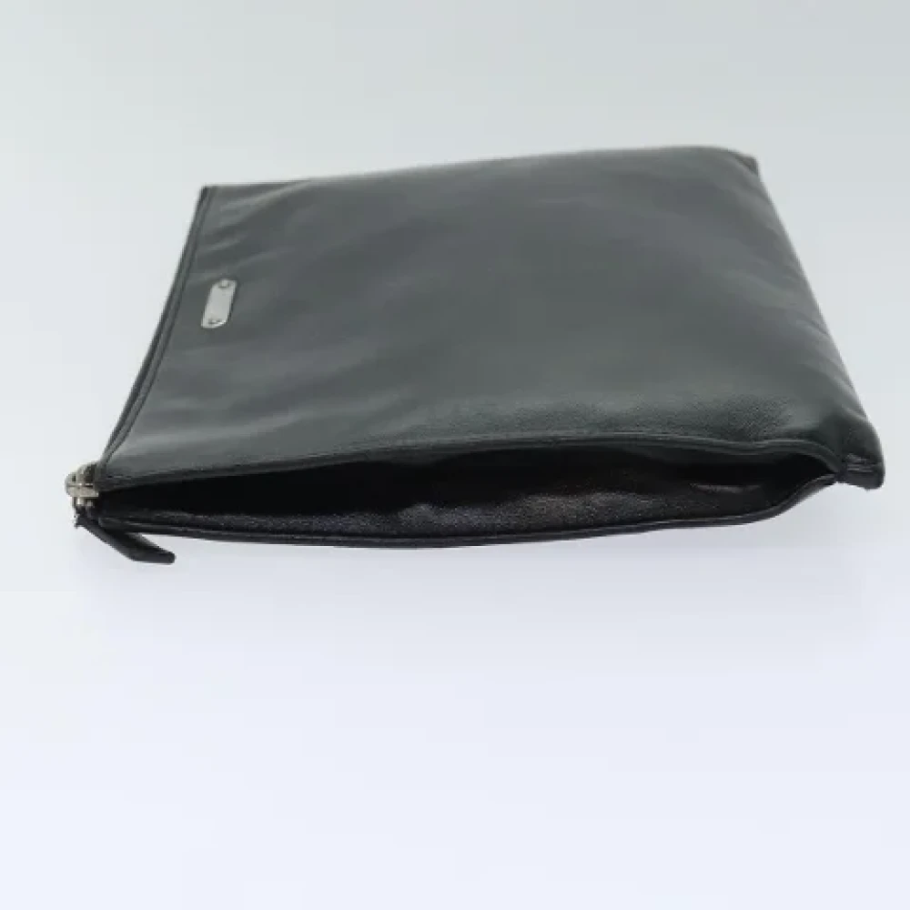 Saint Laurent Vintage Pre-owned Leather clutches Black Dames