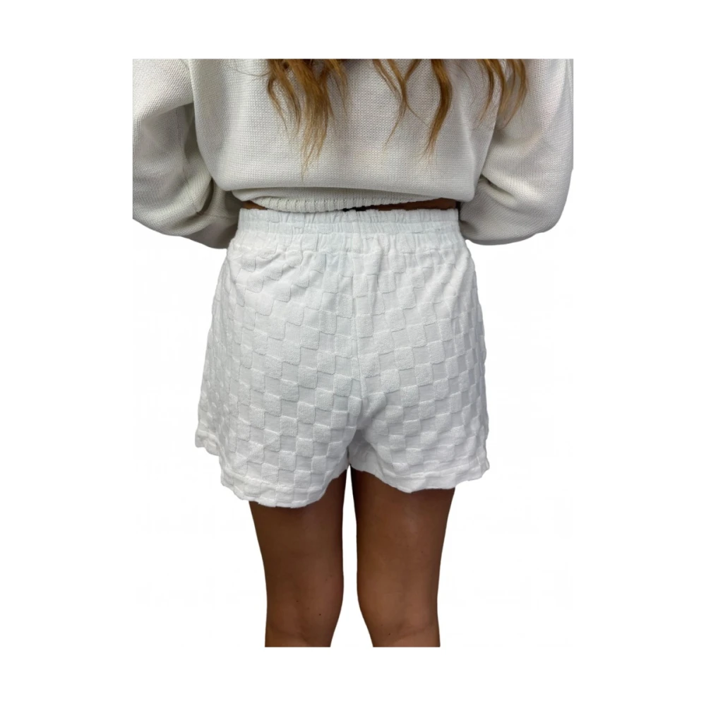 Saint Barth Witte Logo Elastische Taille Shorts White Dames