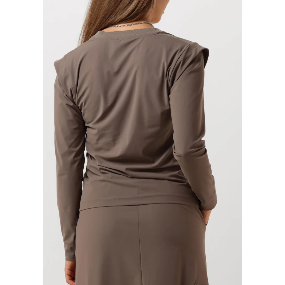 Penn&Ink N.Y Bruine Longsleeve Top voor Vrouwen Brown Dames