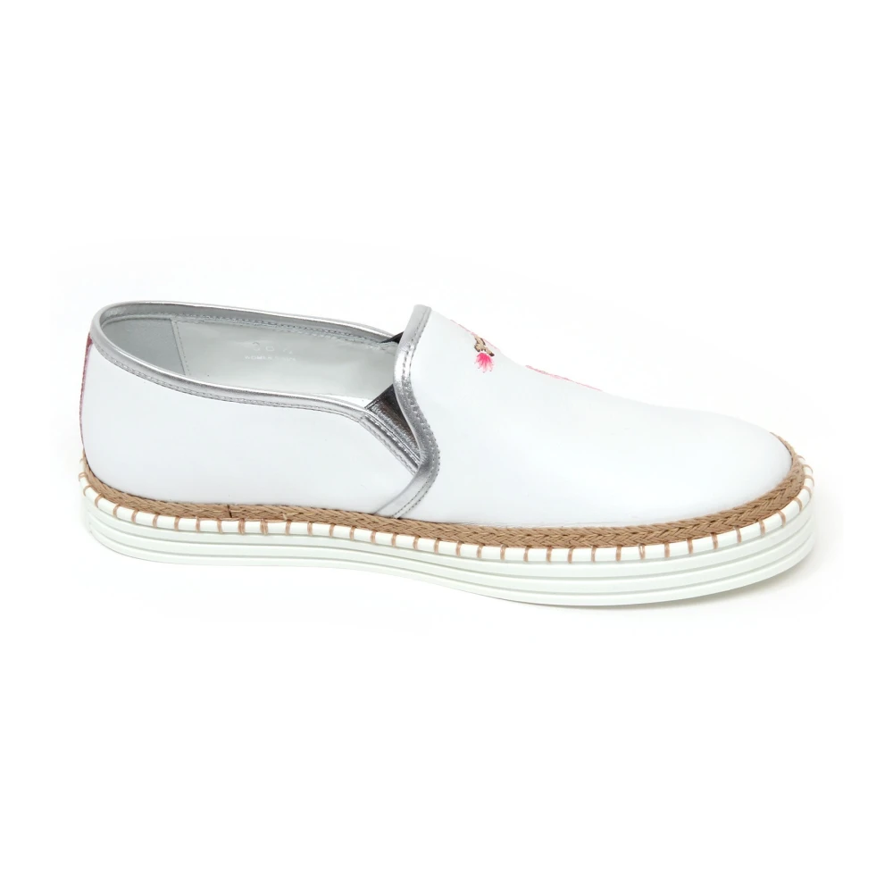 Hogan Floral Slip-On Schoen Dames Schoenen Wit