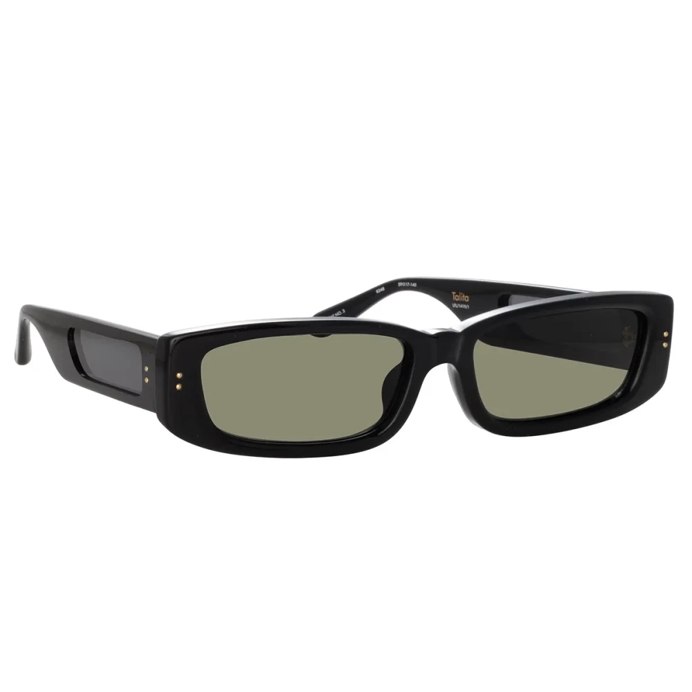 Linda Farrow Black Sunglasses, Female, 59 Mm, Rectangular Sunglasses
