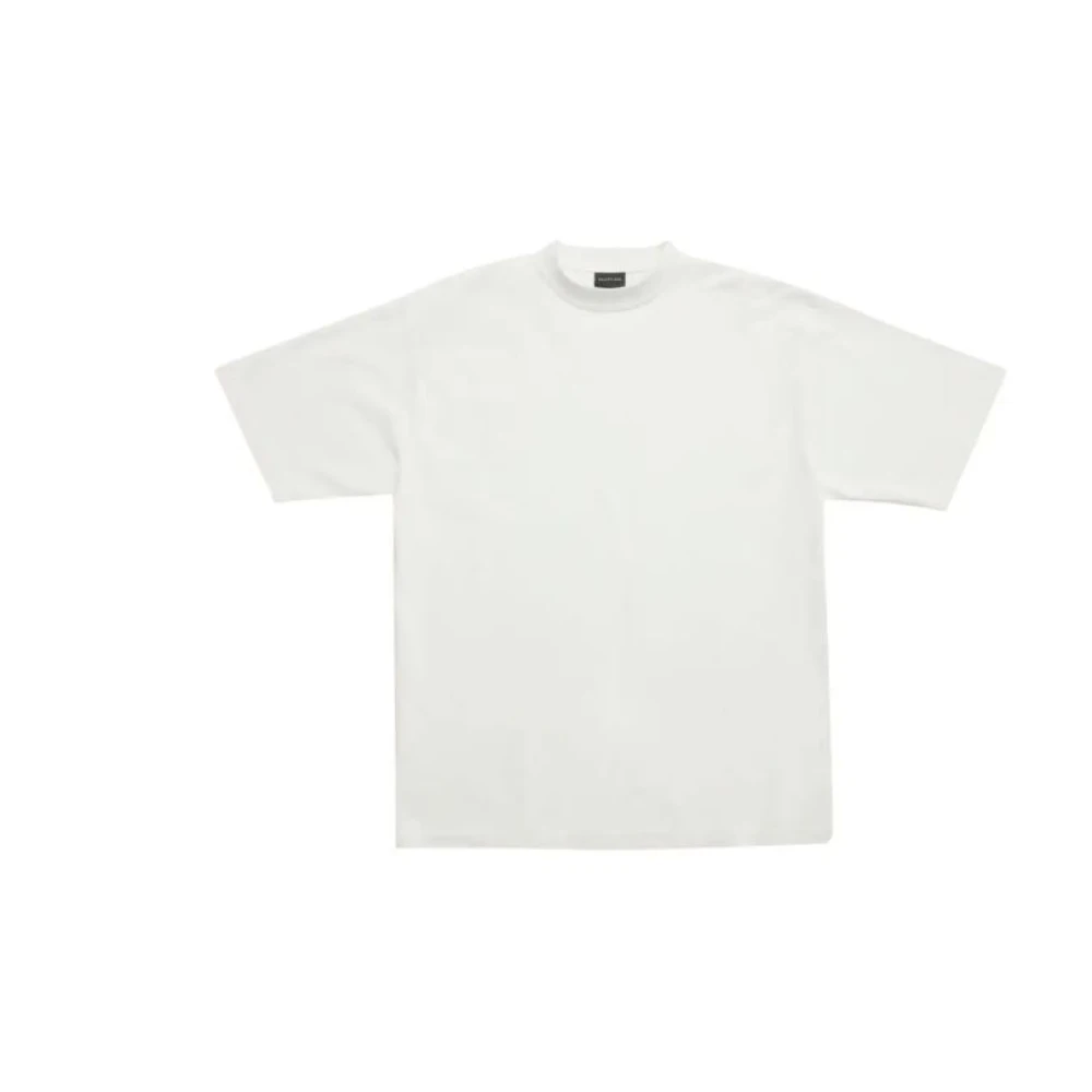 Balenciaga Geborduurd Logo Katoenen T-Shirt White Dames