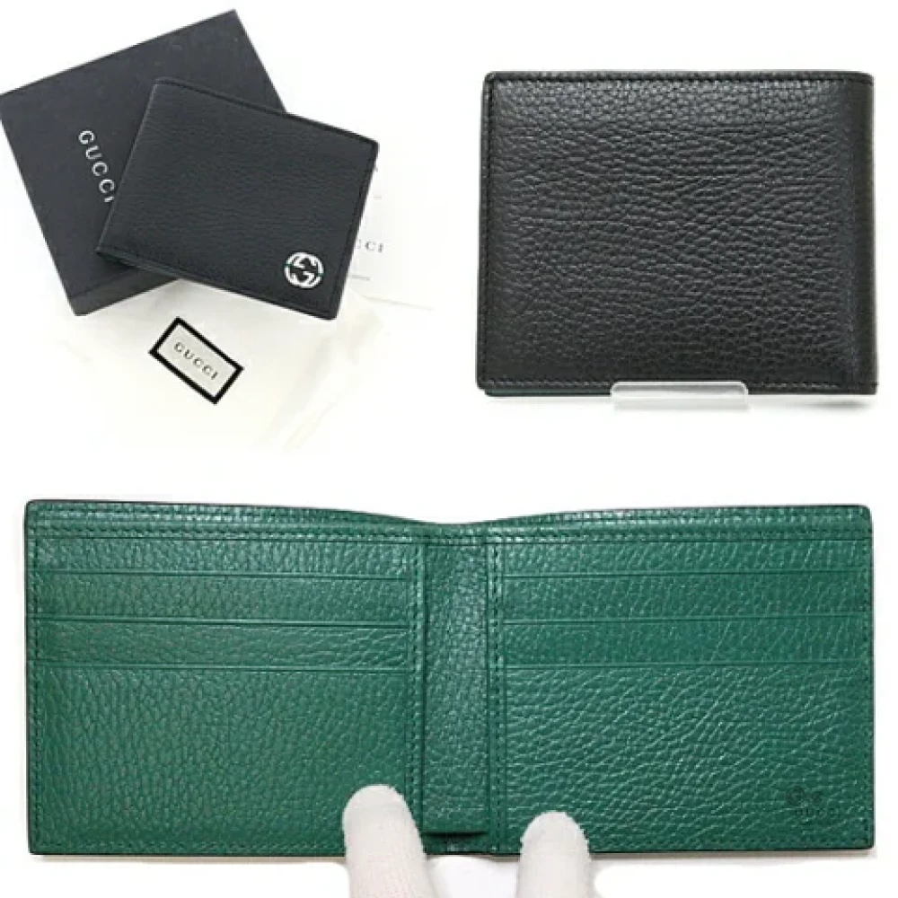 Gucci Vintage Pre-owned Leather wallets Black Dames