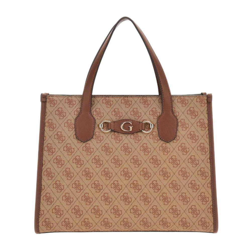 Guess Izzy Tote Schoudertas Bruin 4G Logo Brown Dames