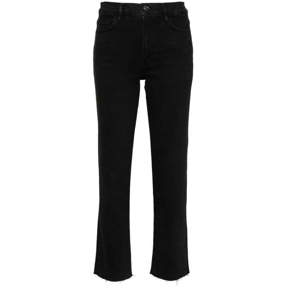 Frame Zwarte Denim Straight Leg Jeans Black Dames