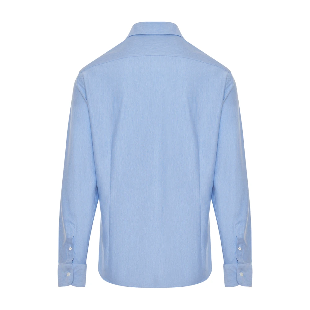 Fedeli Stretchkatoenen overhemd gemaakt in Italië Blue Heren