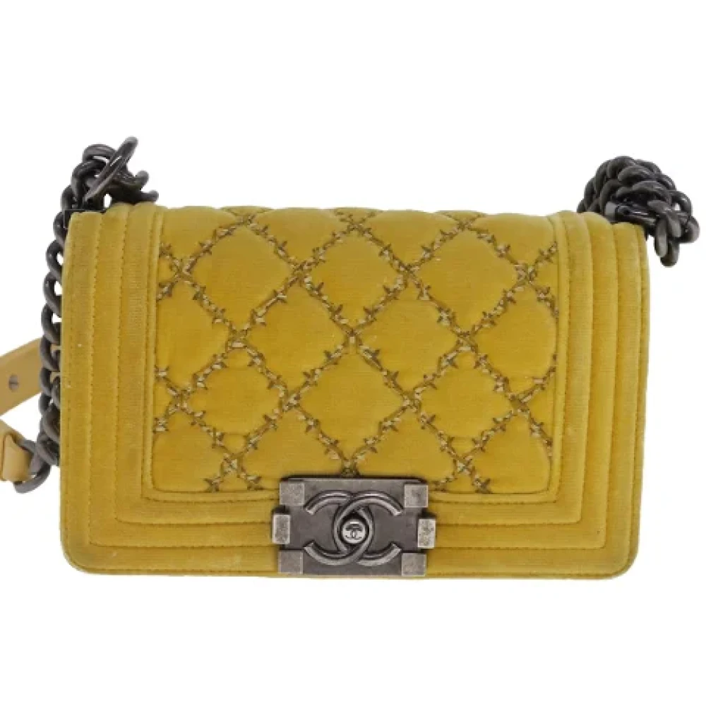 Chanel Vintage Pre-owned Fabric chanel-bags Yellow Dames