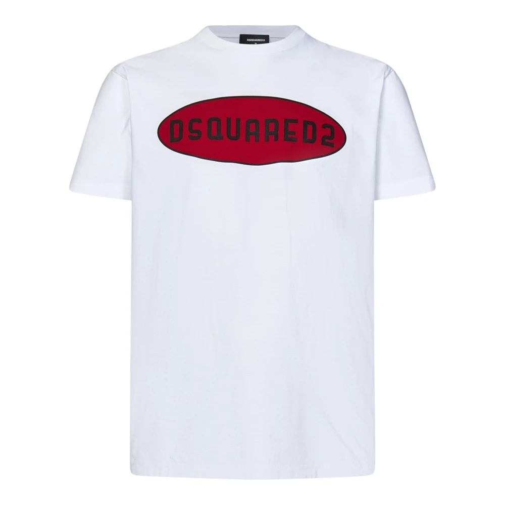 Dsquared2 Witte T-shirts en Polos High Voltage White Heren