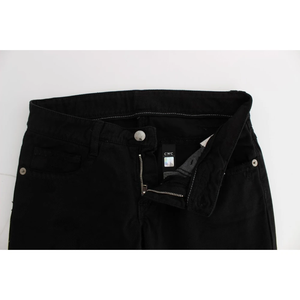 Costume National Zwarte Slim Fit Rits Jeans Black Dames