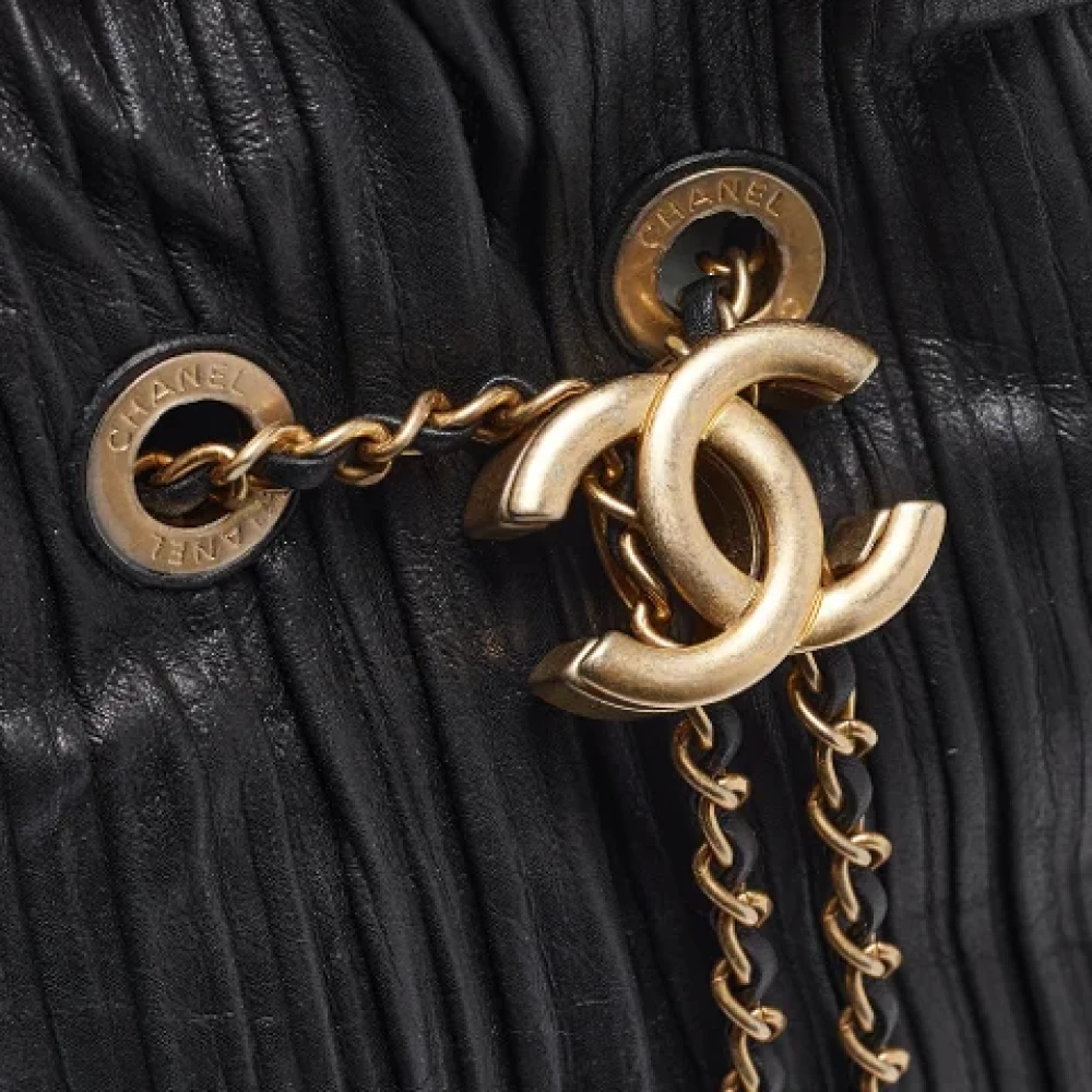 Chanel Vintage Pre-owned Leather backpacks Black Dames