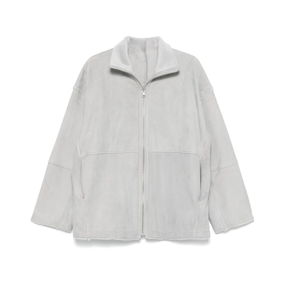 Remain Birger Christensen Shearling Suède Jas Gray Dames