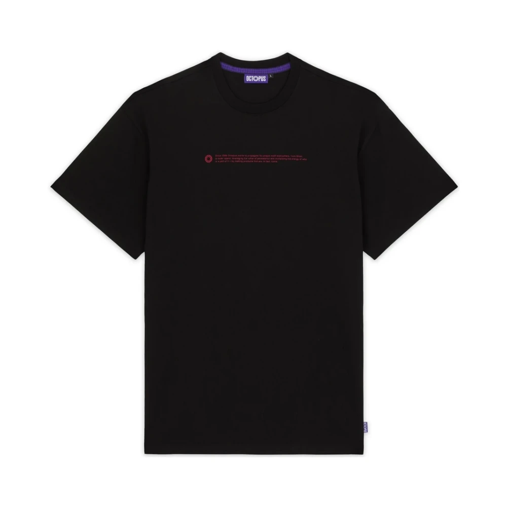 Octopus Zwart Logo Tee Korte Mouw Katoen Black Heren