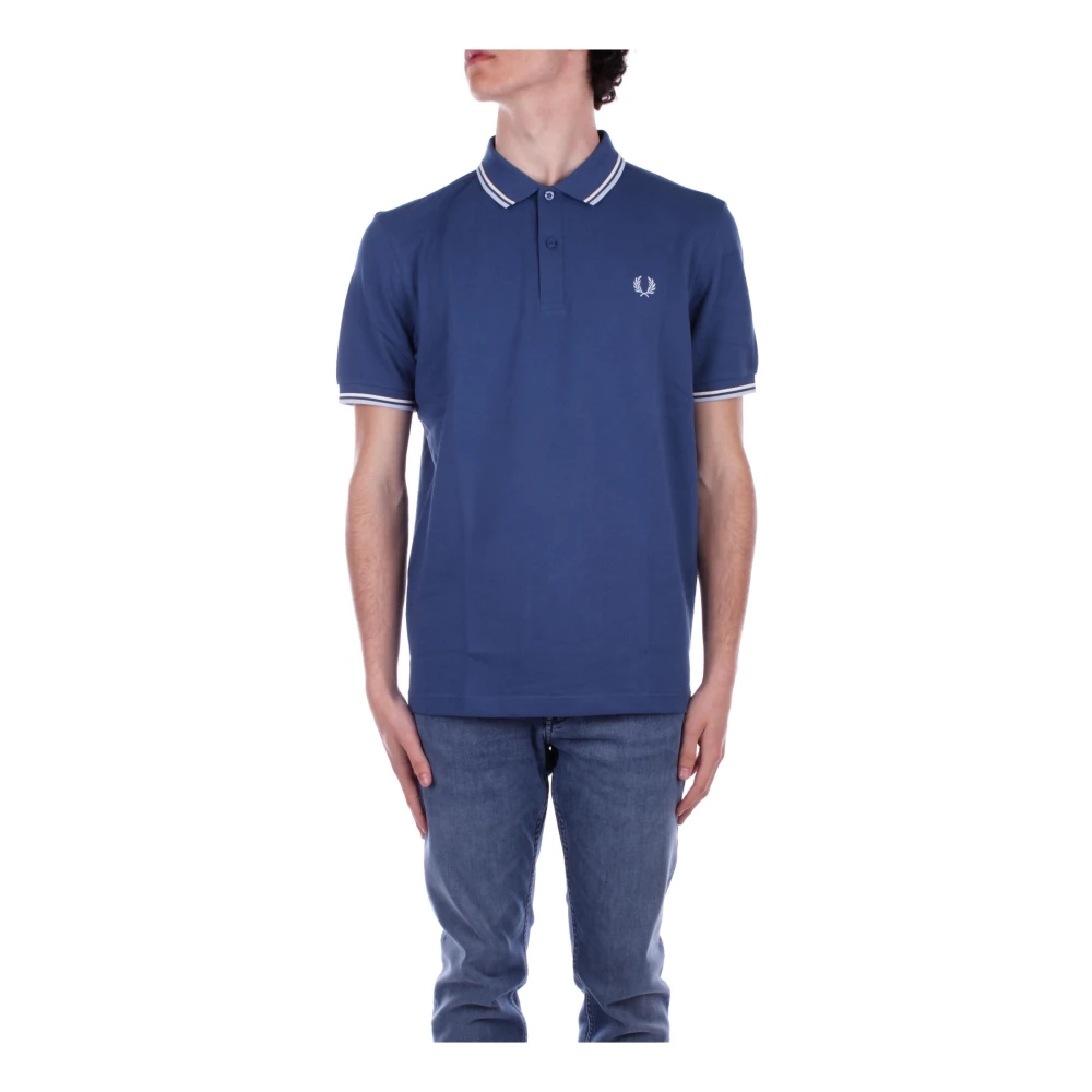 Fred Perry Blauwe Logo Front T-shirts en Polo's Blue Heren
