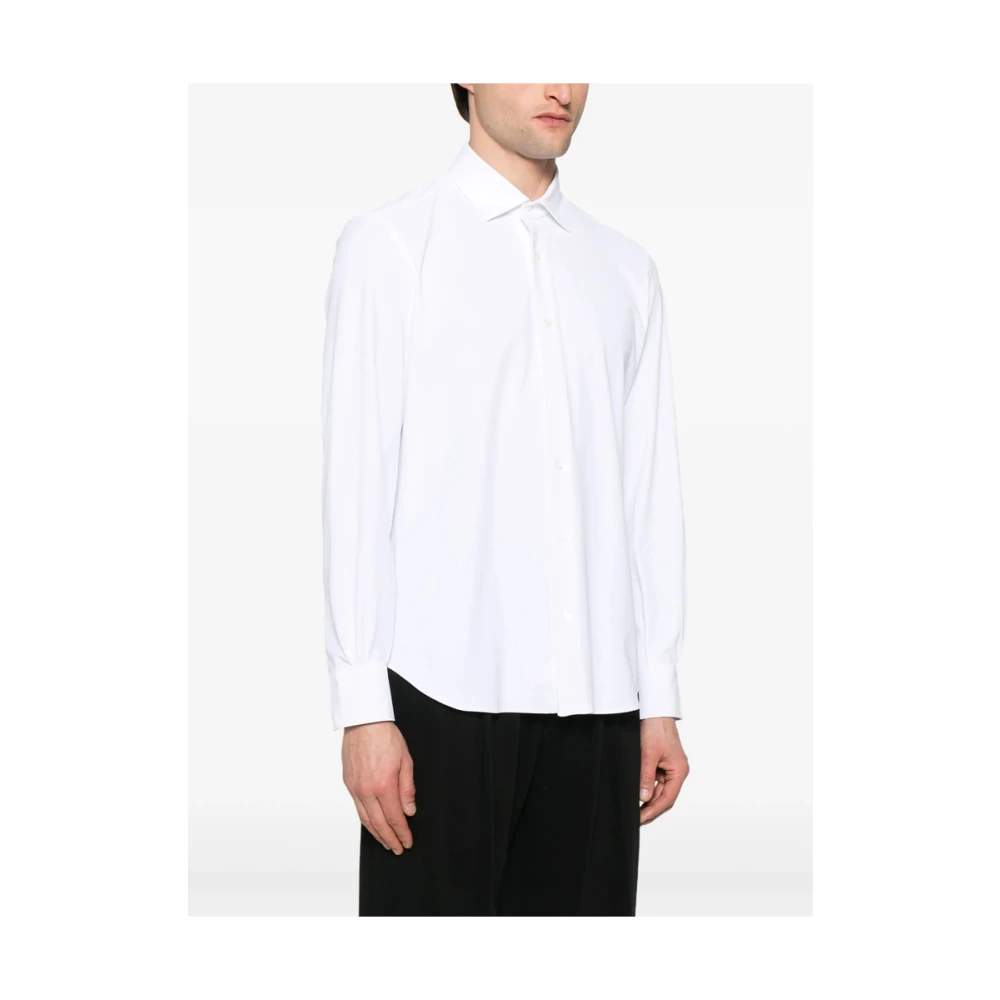 Mazzarelli Witte Knoopshirt Lange Mouwen White Heren