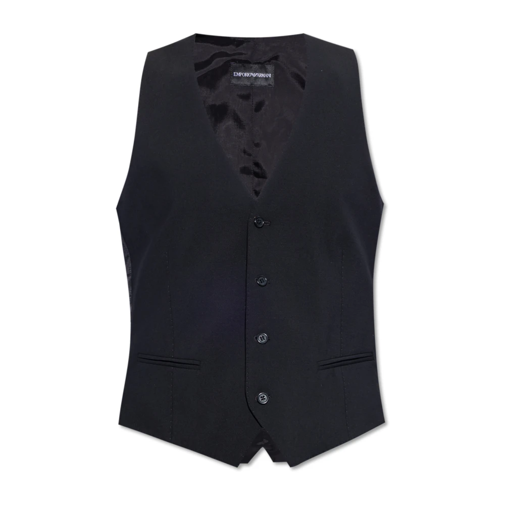 Emporio Armani Wollen vest Black Heren