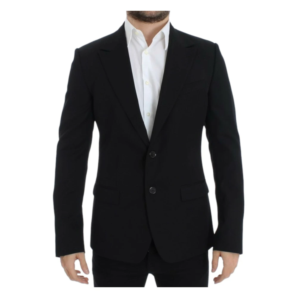 Dolce & Gabbana Mannelijk Zwart Kostuums Heren, M, Wol, Formal Blazers