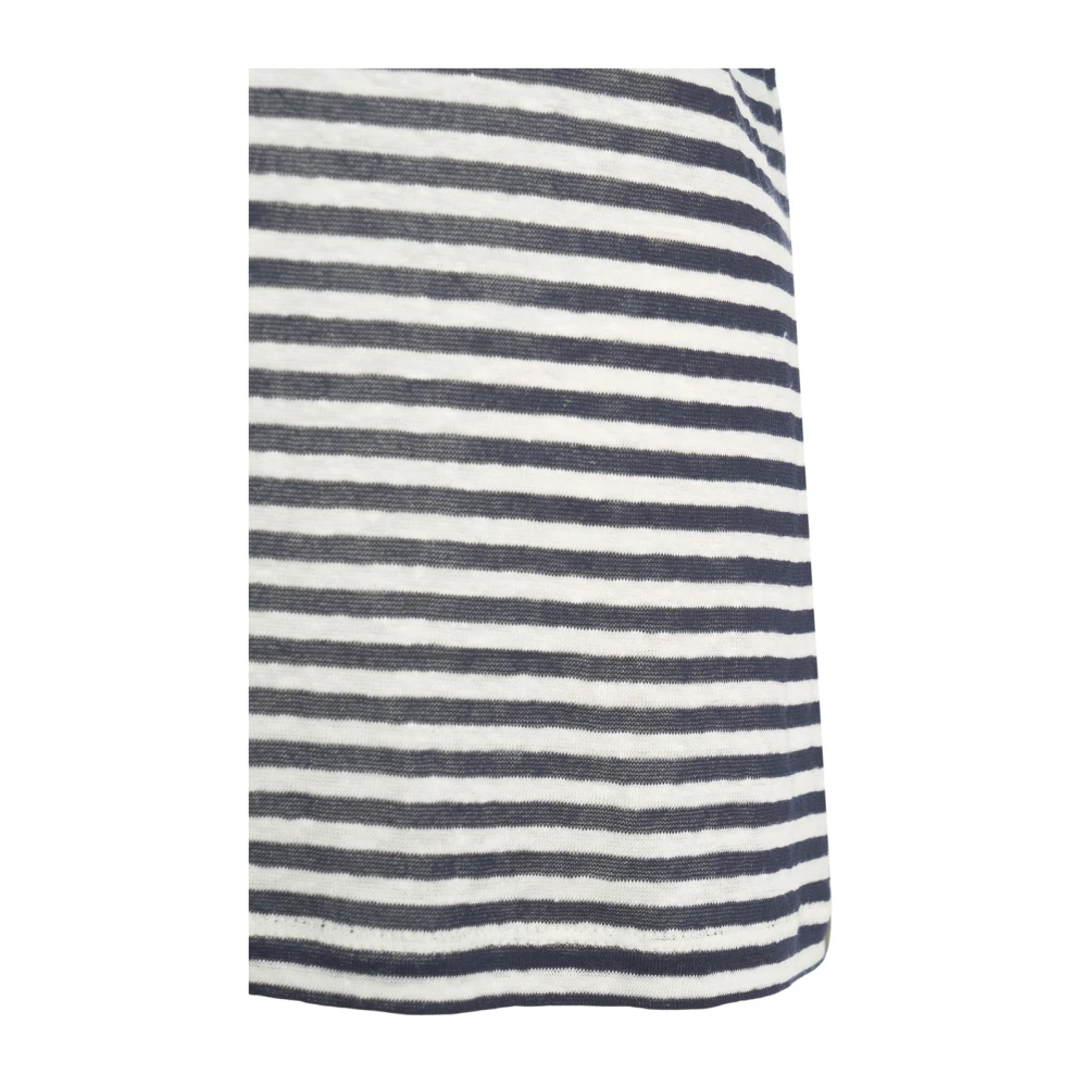 Peuterey Blauw Gestreept T-shirt met Ronde Hals Blue Dames