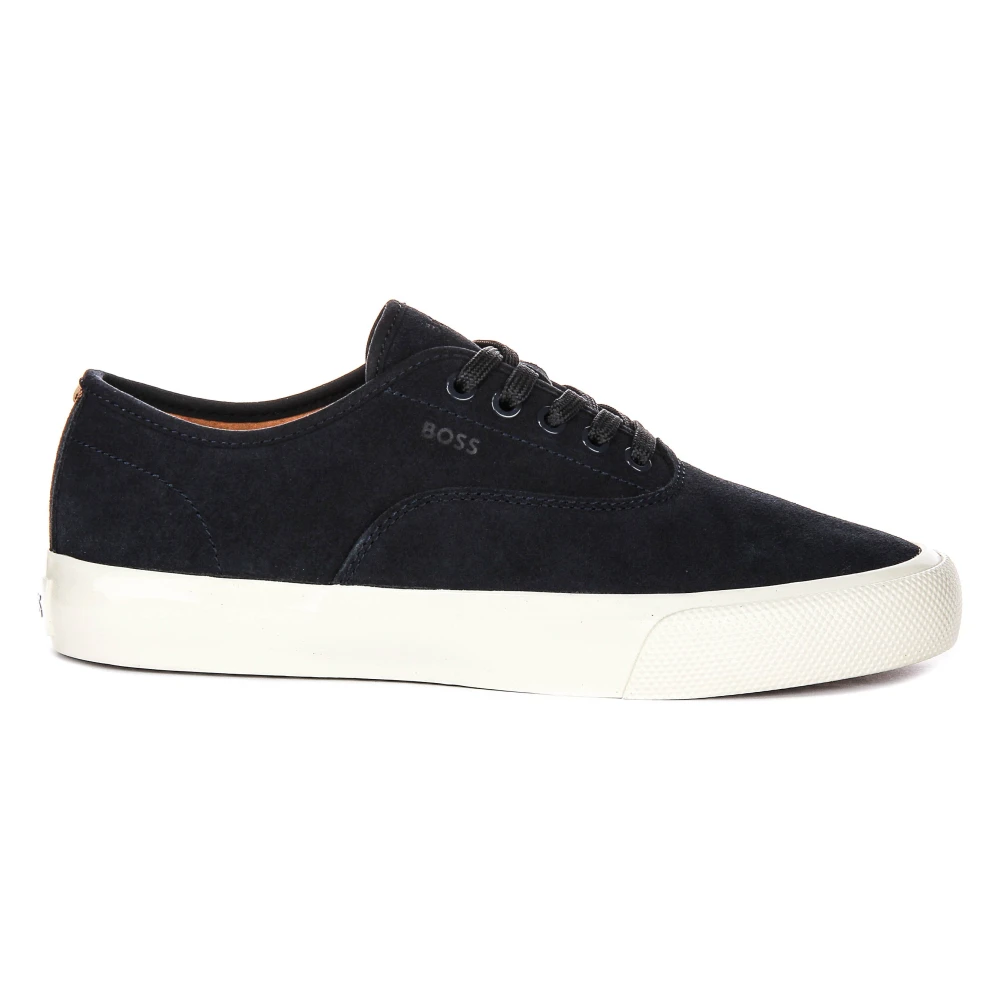 Hugo Men's Blue Sneakers, 11 Uk, Navy White Suede Tennis Trainers