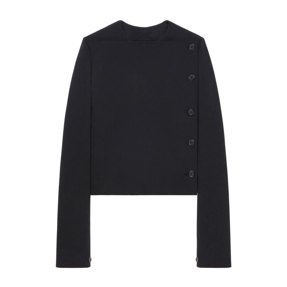 Courrèges Zwarte Wollen Blend Rits Jas Black Dames