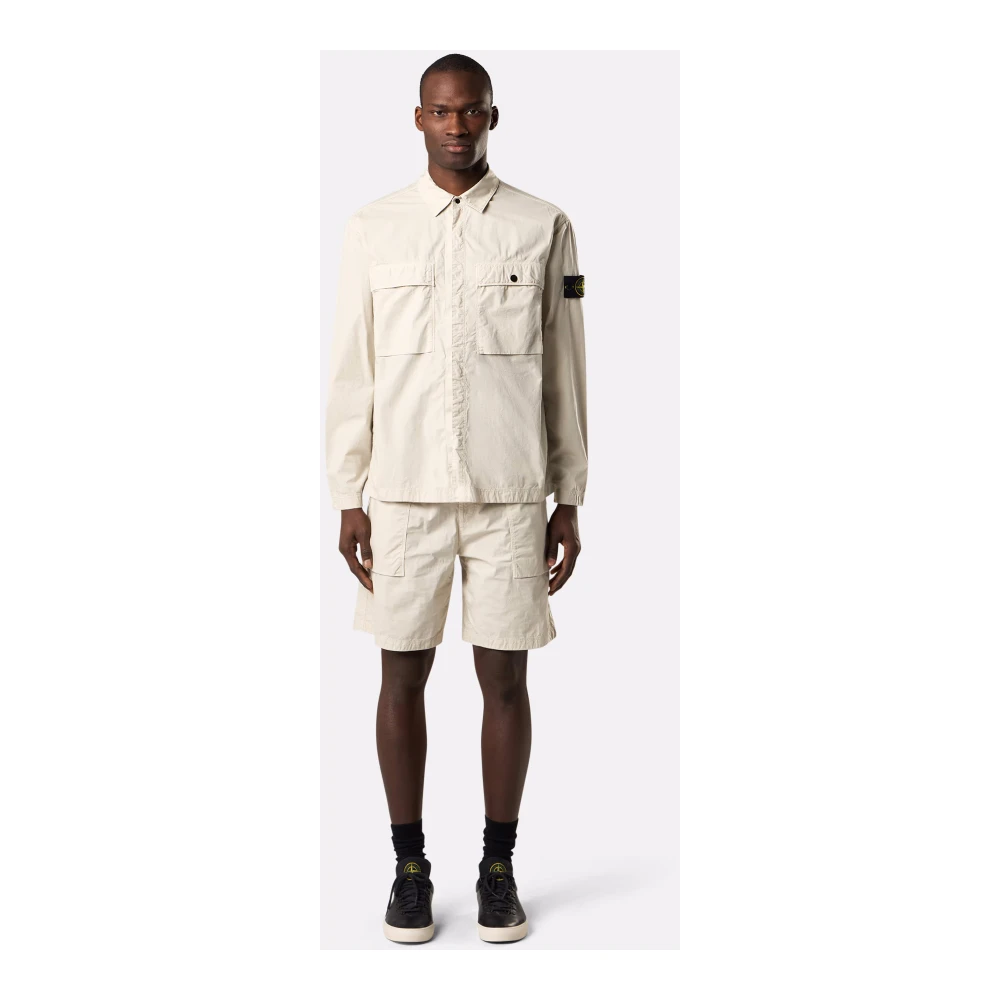 Stone Island Beige Jassen met Ghost Badge Beige Heren