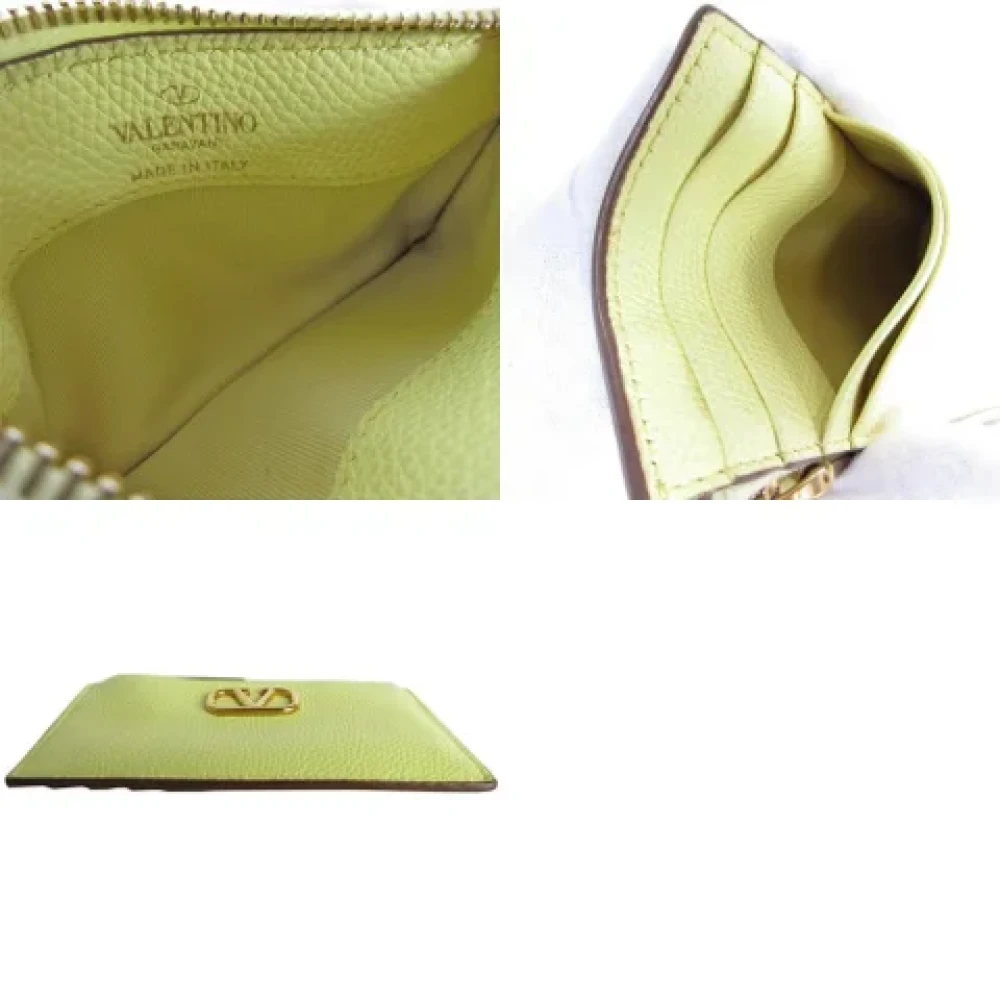 Valentino Vintage Pre-owned Leather wallets Yellow Heren